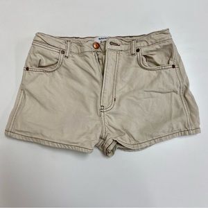 Reformation Cowboy High Rise Jean Shorts, Size 27, Almond